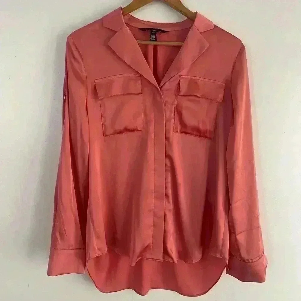 WHBM - Long Sleeve Collar Pocket Shirt